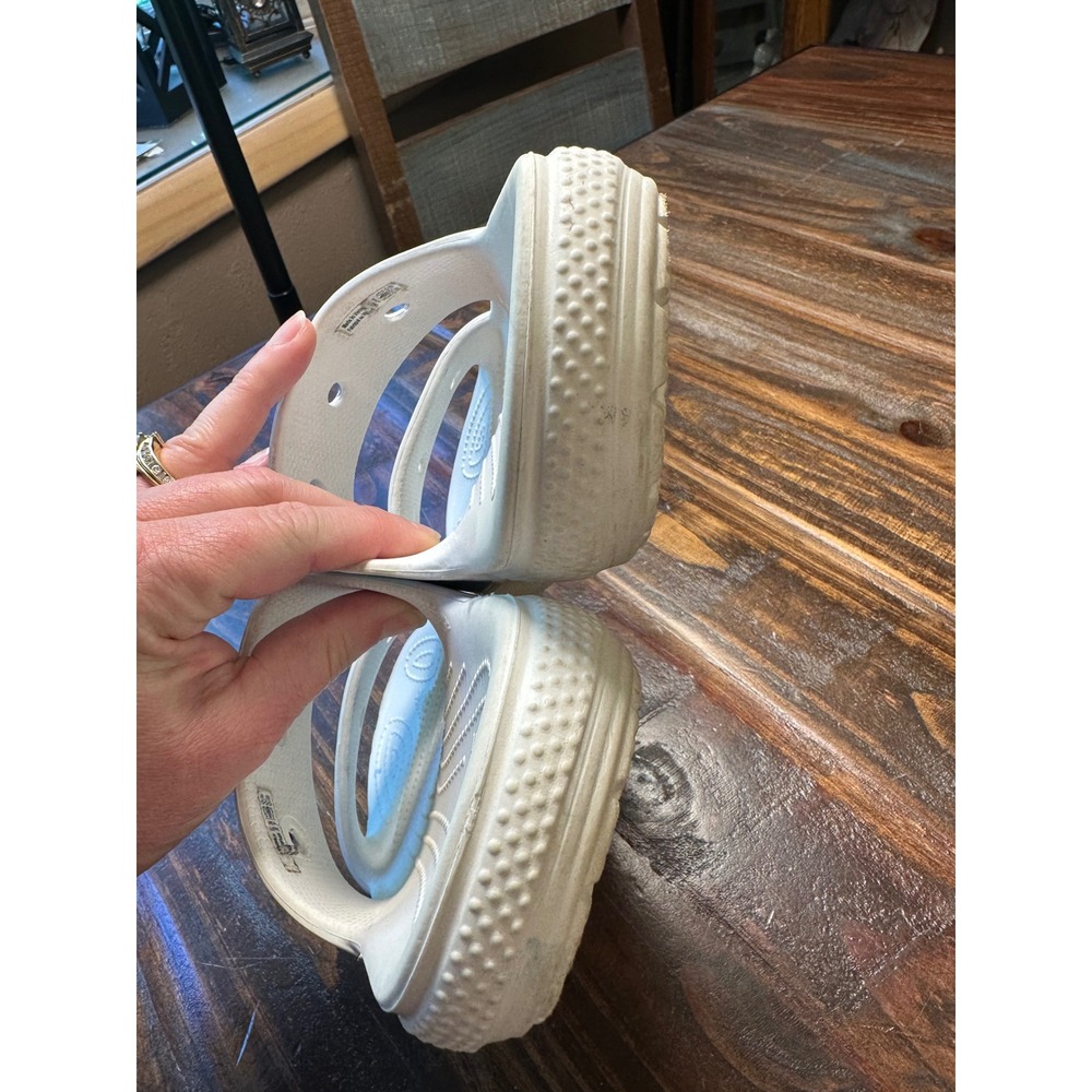 Crocs Classic Sandal White Multi Solarized Spray Two Strap Slide Men 7 Women 9 - Picture 6 of 10